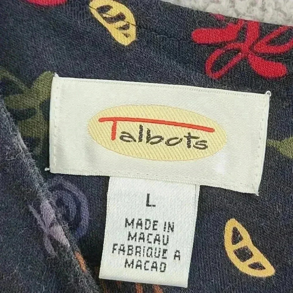 Talbots Womens Long Sleeve Multicolor Floral Print Cotton Maxi Dress Size L 8PT - Picture 6 of 8